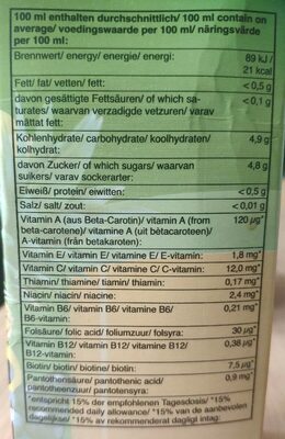 Multivitamin Fruktdryck - Tableau nutritionnel - sv