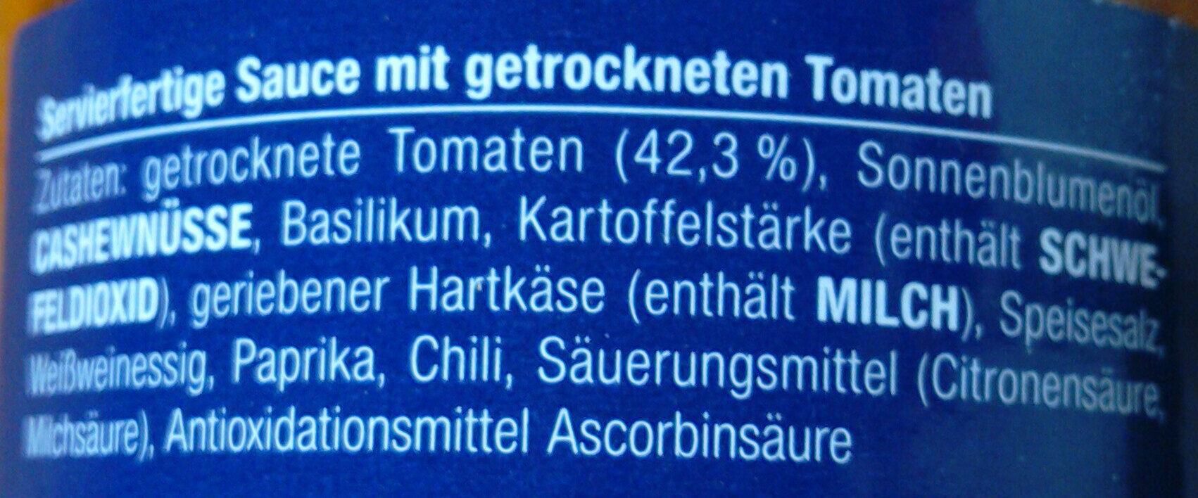 Nudelkrönung Tomatenpesto - Zutaten