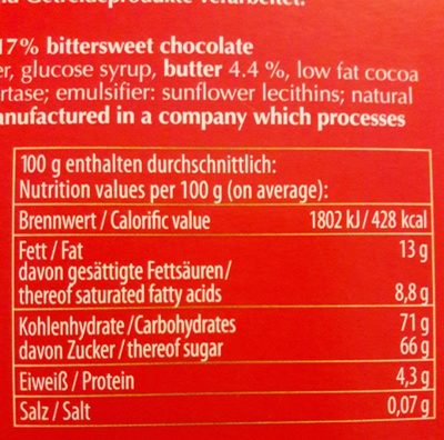 Halloren Original Halloren Kugeln Sahne cacao Classic - Nutrition facts - fr
