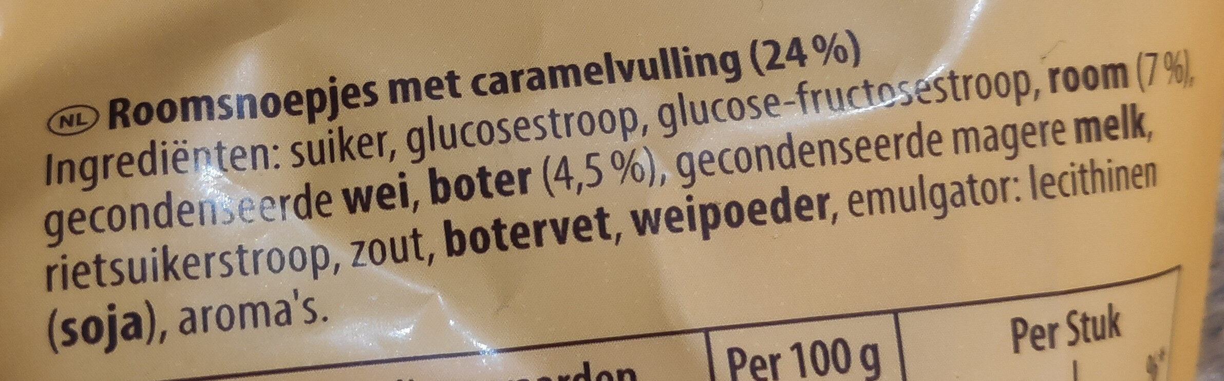 Caramel & Crème - Ingredients - nl