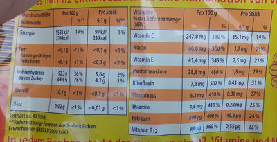 nimm2 Orangen - und Zitronenbonboms mit Vvitaminen - Nutrition facts - de