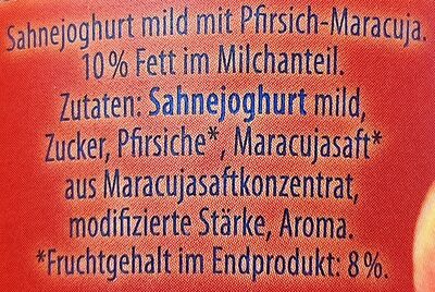 Sahne-Joghurt Pfirsich-Maracuja - Zutaten