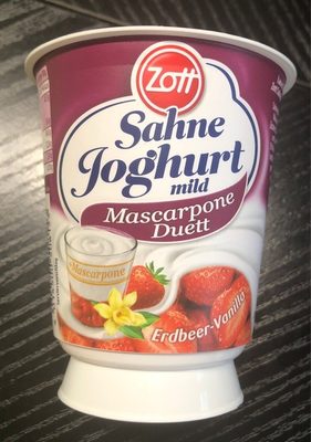 Sahne Joghurt mild Mascarpone Duett Erdbeere-Vanilla - Product - de
