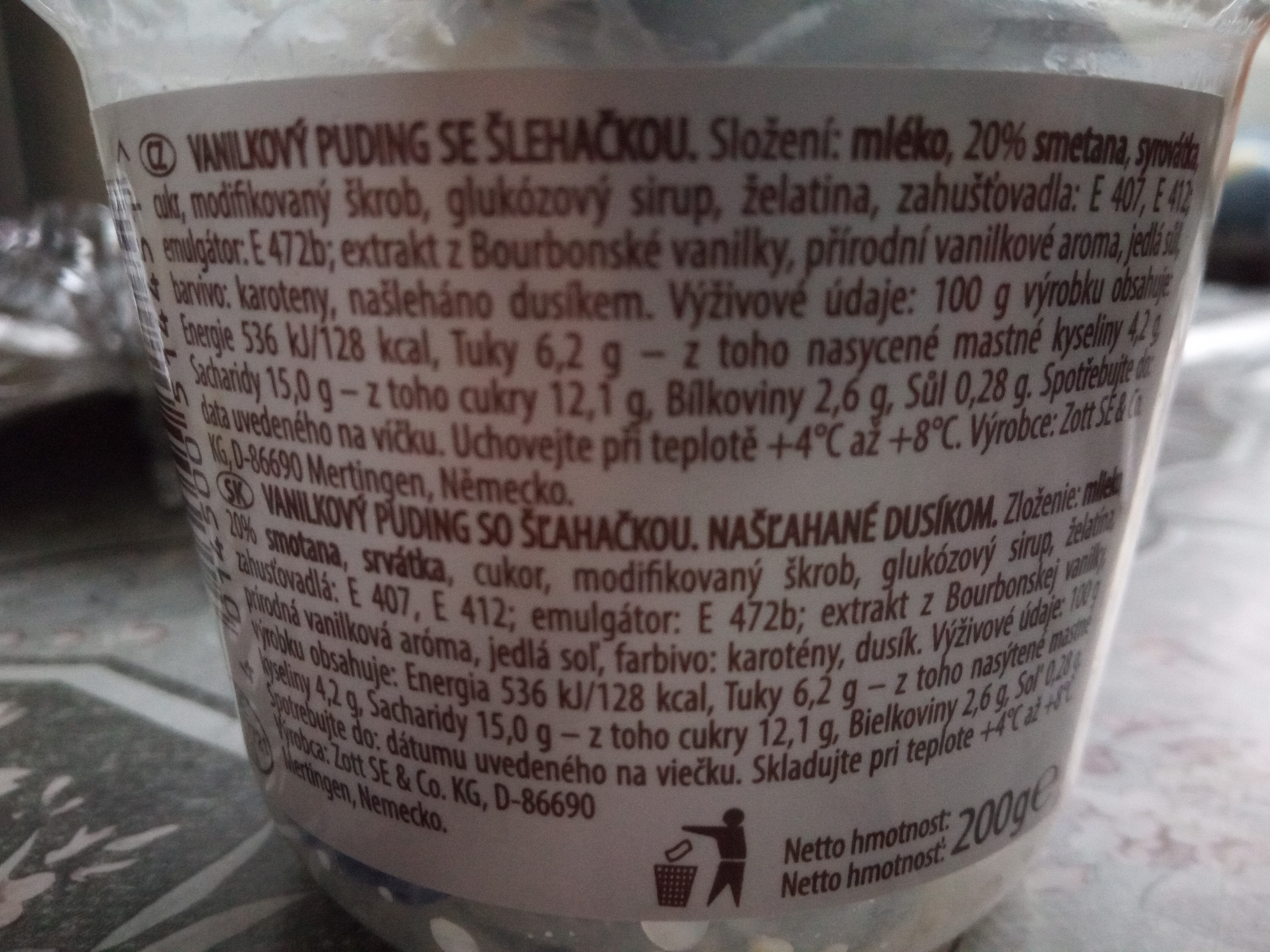 Vanilkový puding se šlehačkou Cremore DUO - Ingredients - cs