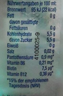 Pfirsich Wasser - Nutrition facts - de