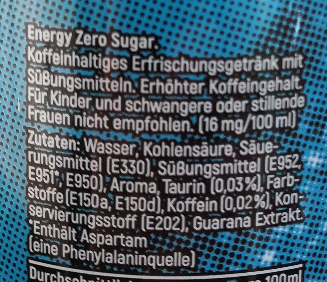 AMPER ENERGY DRINK - Ingredients - de