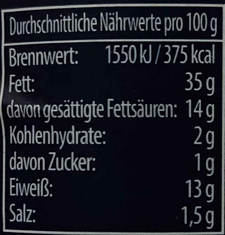 Grobe Leberwurst - Nutrition facts - de