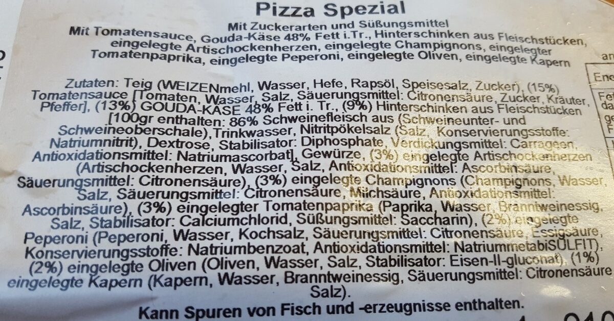 pizza 2,99 - Ingrédients
