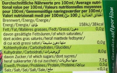 Jus Betteraves Rouges - Nutrition facts - fr