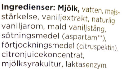 Mild Kvarg - Vanilj - Laktosfri - Ingredienser