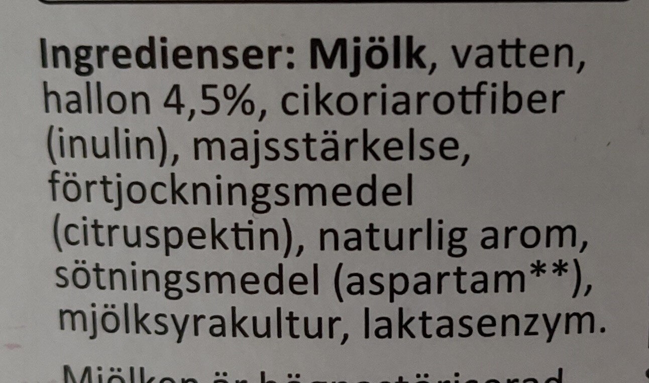 Mild Kvarg Hallon - Ingredienser