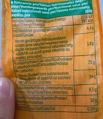 Dinkel Kakao Poppies - Nutrition facts - fr