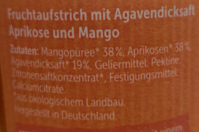 Frucht Pur 75% Marille + Mango - Ingrédients - de