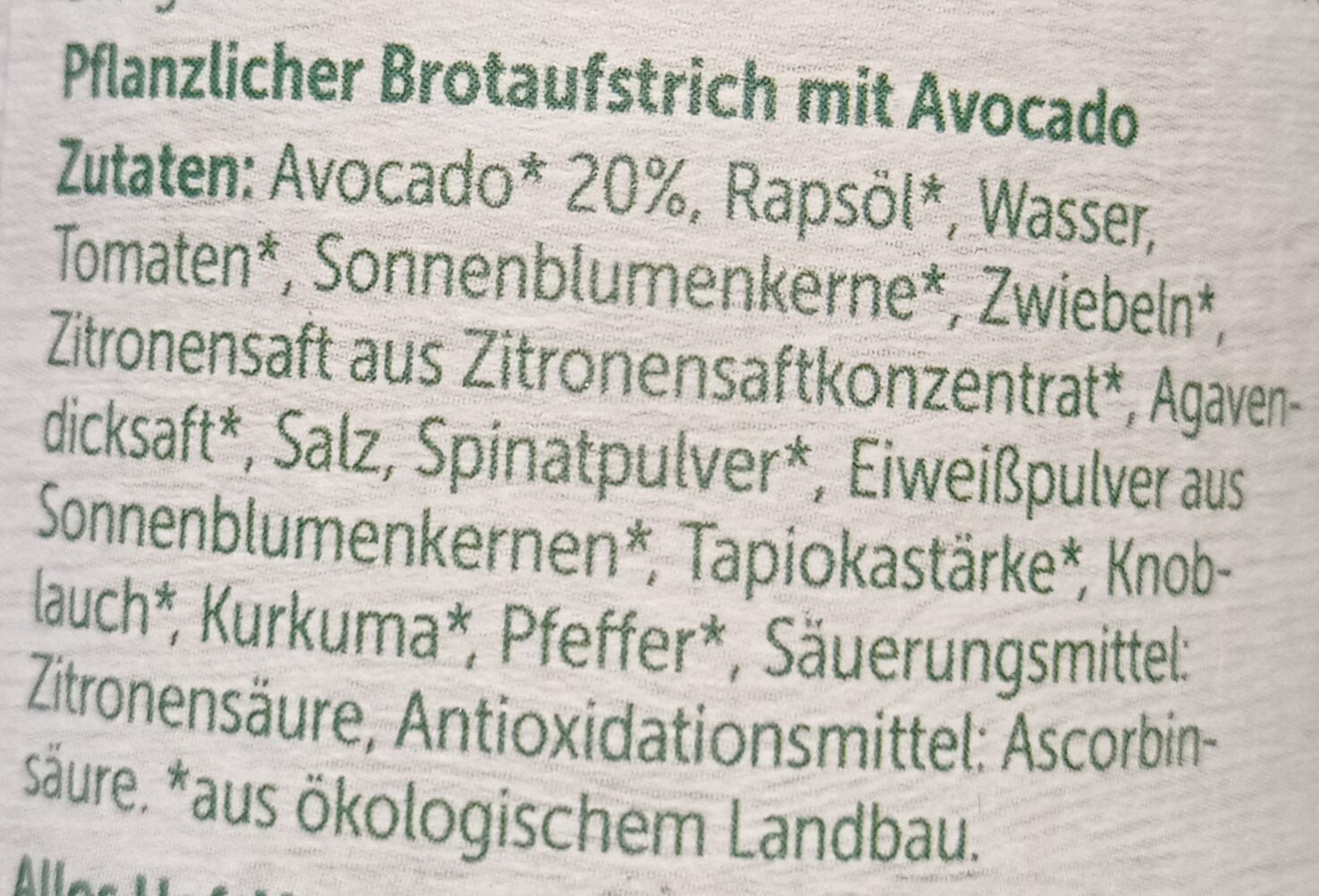 Pflanzlicher Brotaufstrich mit Avocado - Ingredienser - de