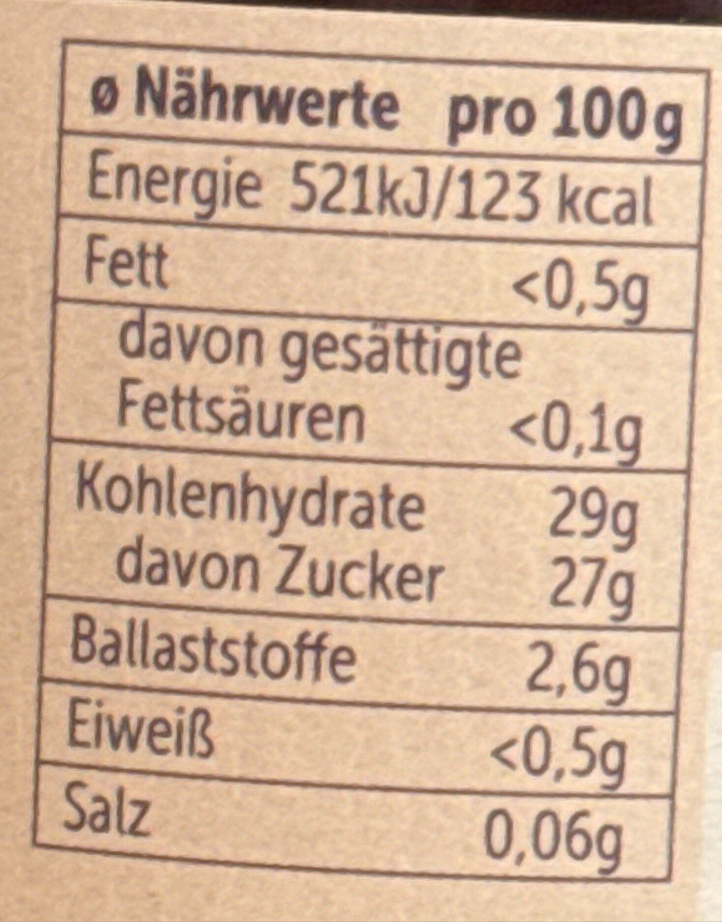 Frucht Pur Pflaume - Nutrition facts