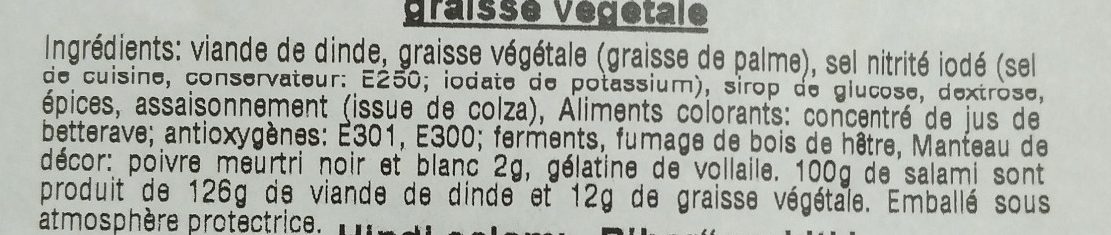 Biber Salami de dinde enrobé au poivre - Ingredientes - fr