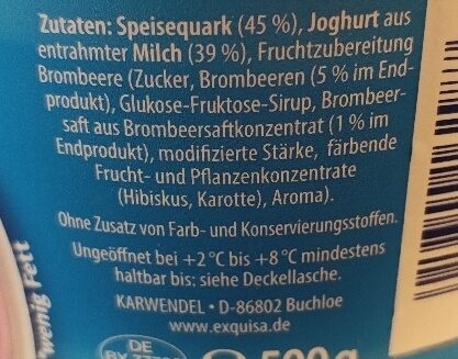 Quarkgenuss - Brombeere - Ingredients - de
