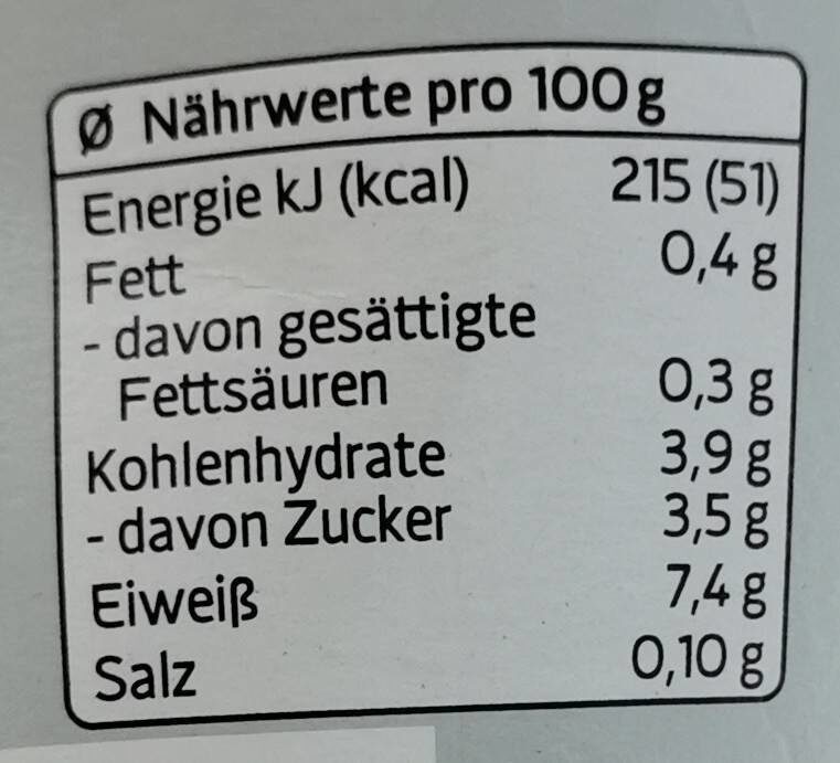 Zero Quark-Joghurt-Creme Kokos - Nutrition facts