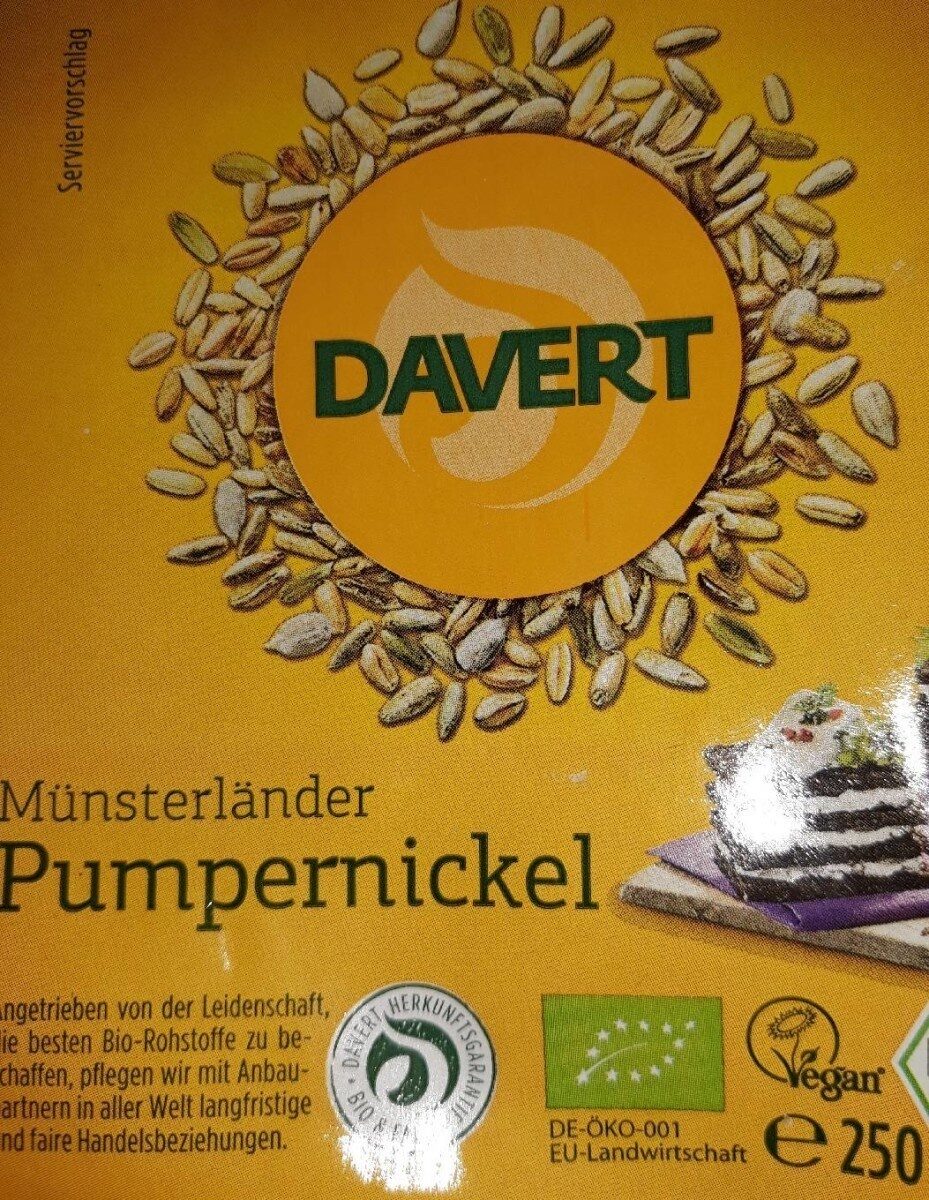 Münsterländer Pumpernickel, Bio - Nährwertangaben - fr