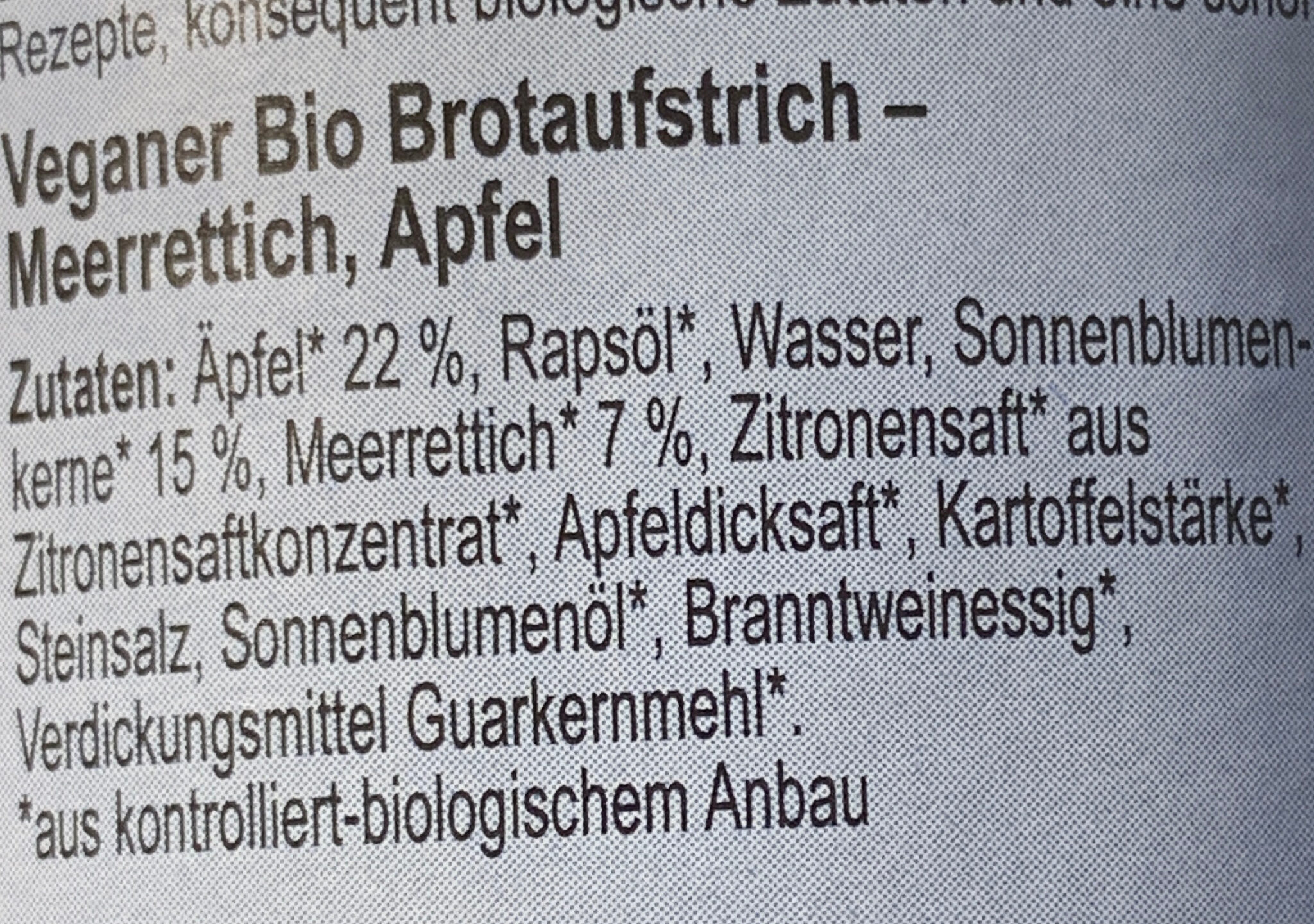 Zwergenwiese Mepfel Brotaufstrich - Ingrediënten - de