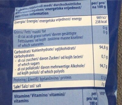 Caramelle menta extra forte con vitamina C - Valori nutrizionali