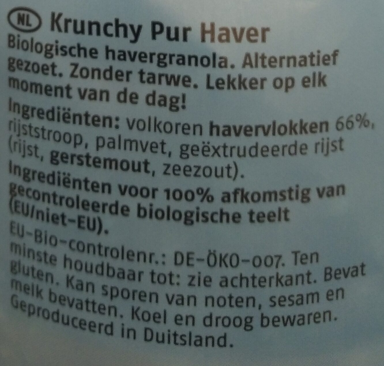 Krunchy Pur Hafer - Ingrediënten