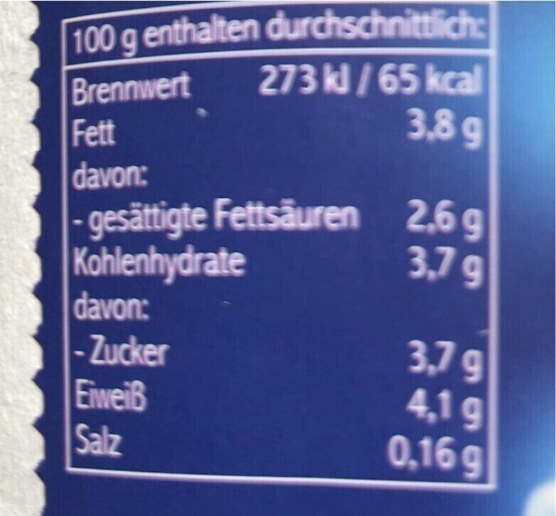 Joghurt mild - Nutrition facts - de
