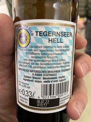 Tegernseer Hell - Ingrédients - de