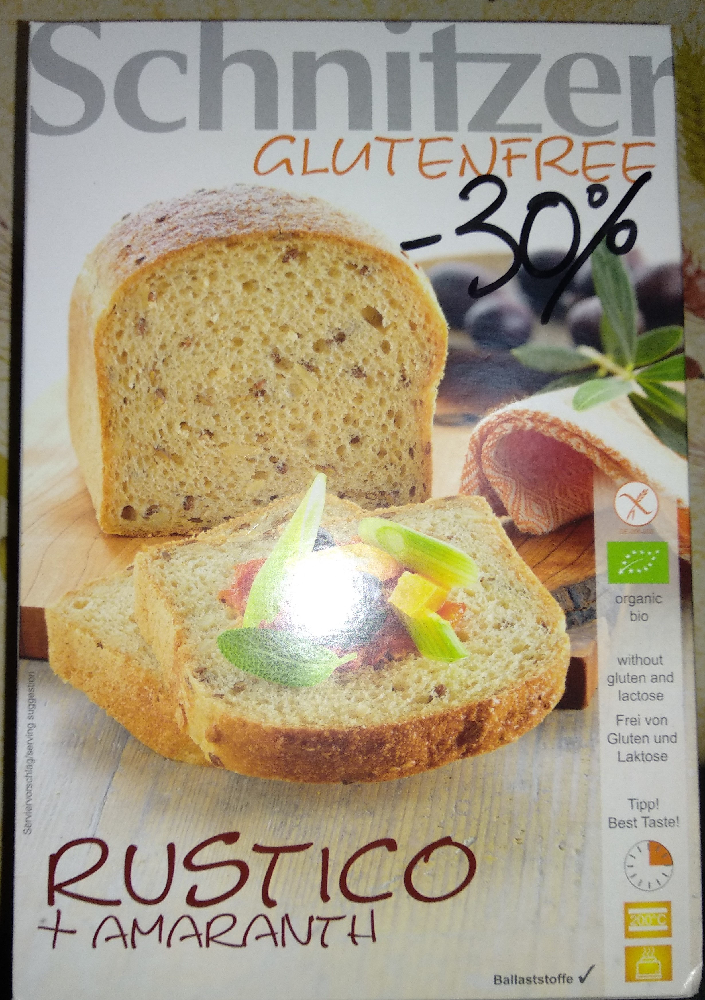 Gluten Free Organic Rustico + Amaranth - Product - fr