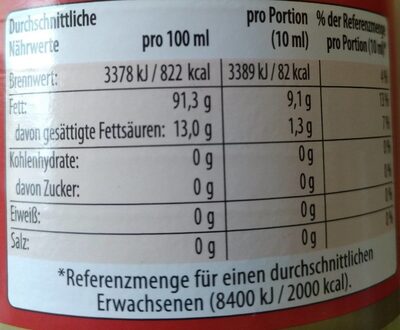 Erdnuss-Öl - Nutrition facts - de
