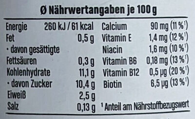 Fruchtbuttermilch - Multivitamin - Nutrition facts - de