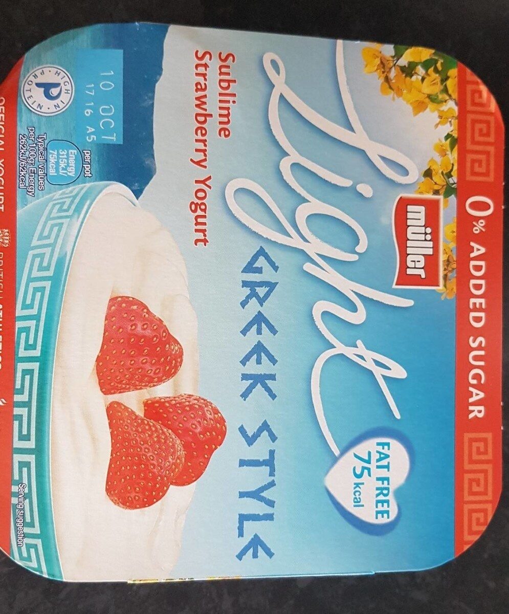 Light greek style sublime strawberry yoghurt - Product