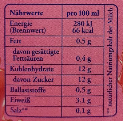 Buttermilch Himbeer-Zitrone - Nutrition facts - de