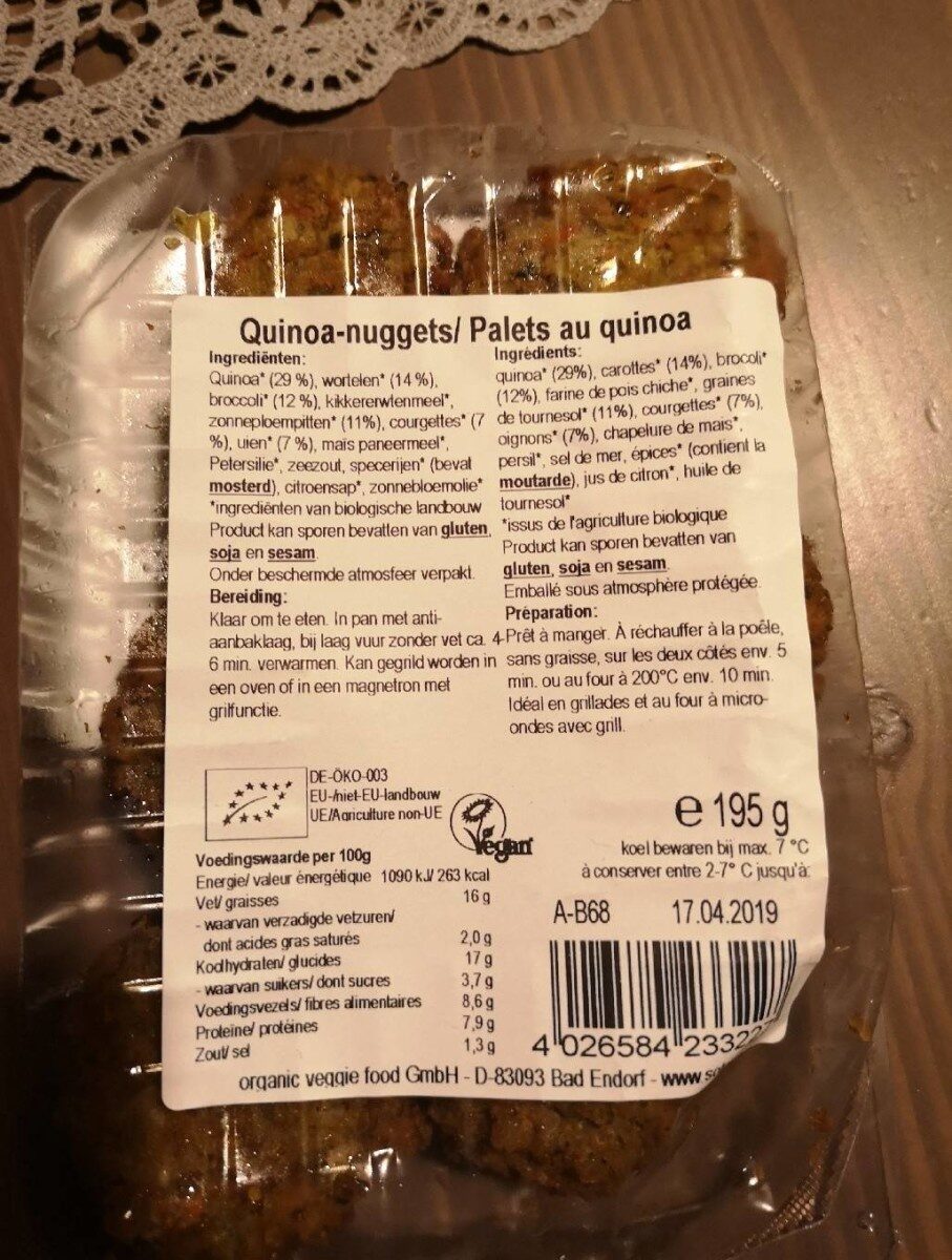 Quinoa nuggets - Ingrédients