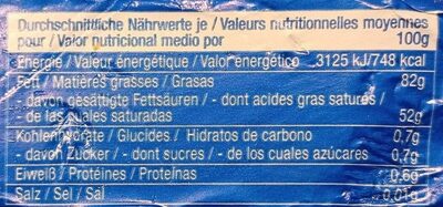 Mantequilla ecológica - Nutrition facts - de