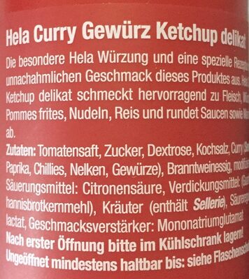 Gewürz Ketchup Curry delikat - Zutaten