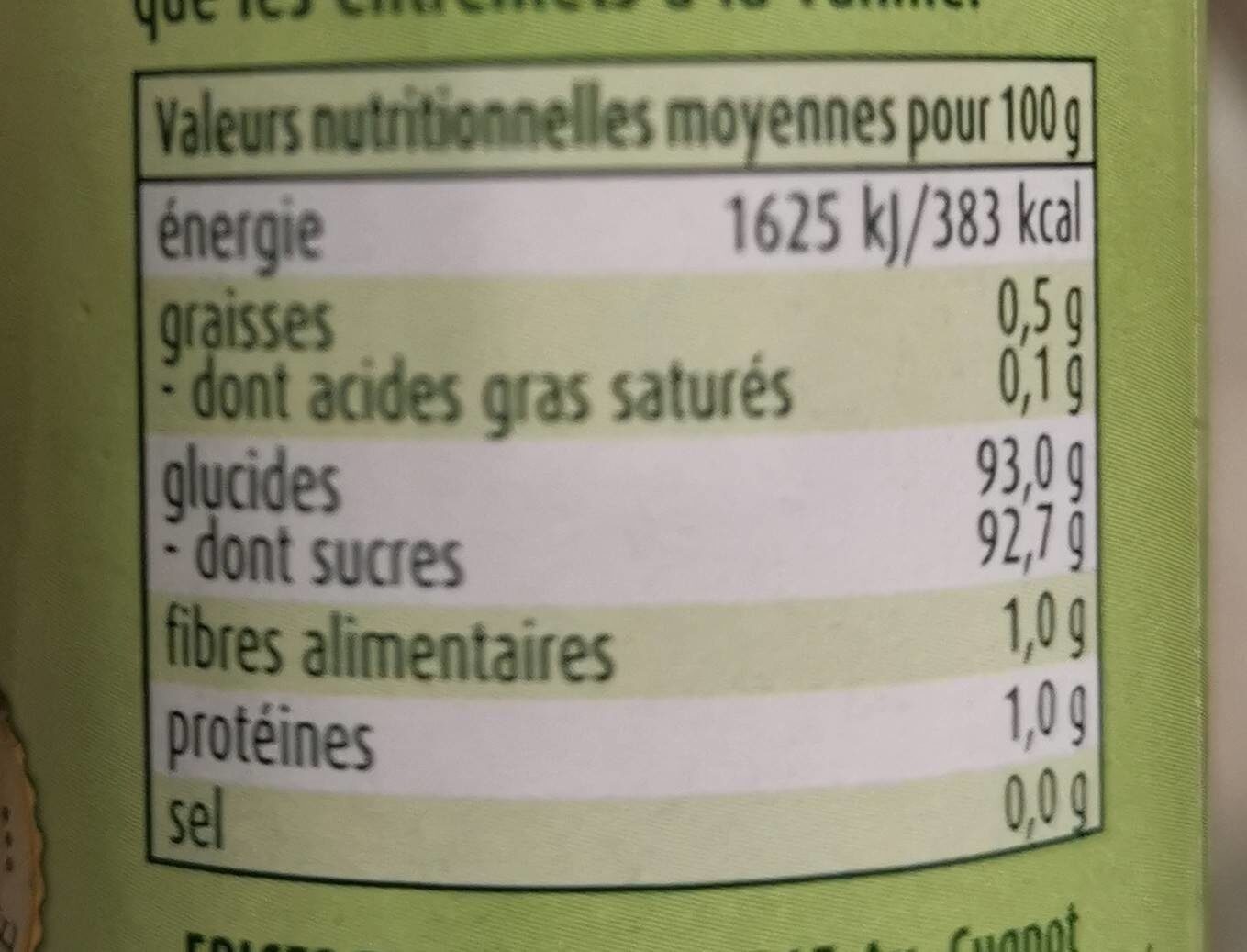 75G Moulin Gingembre Org Fuchs - Nutrition facts - fr