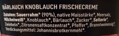 Frischecreme Bärlauch Knoblauch - Ingredients - de