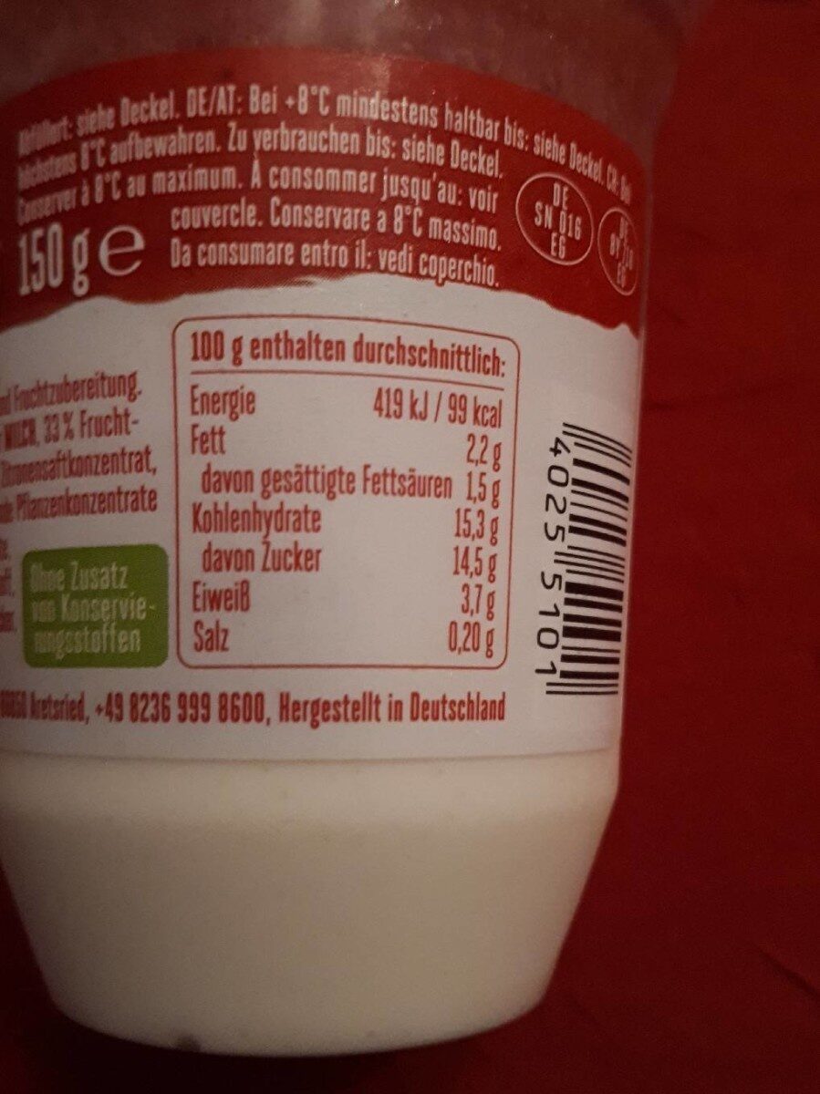 Joghurt Froop - Erdbeere - Nutrition facts - de