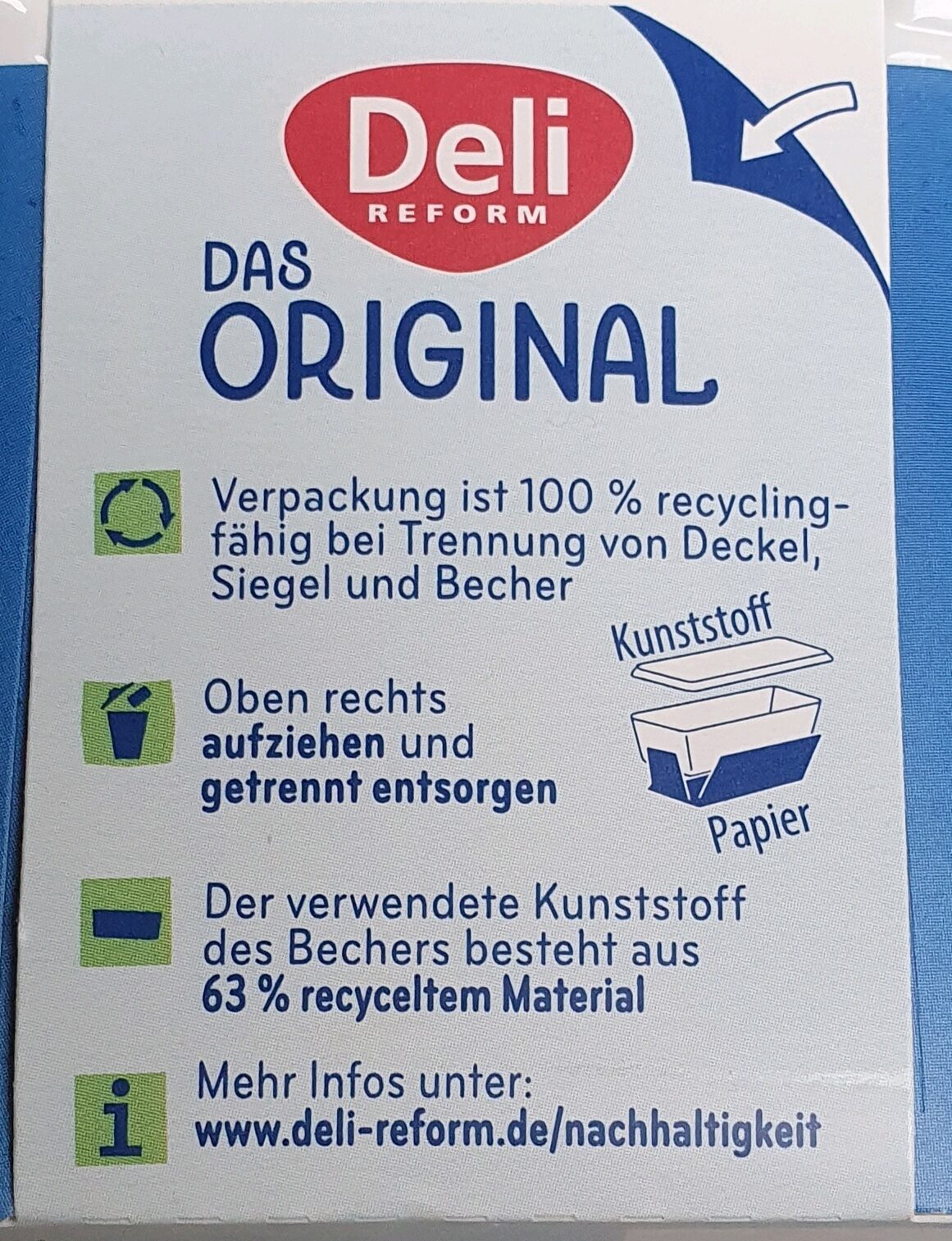 Margarine - Recycling instructions and/or packaging information - de