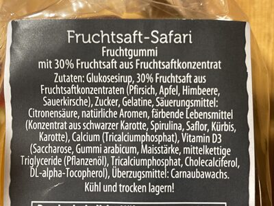 Fruchtsaft Safari Gummibärchen - Ingredients - de