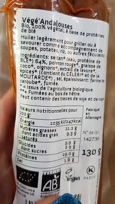 Végé Andalouses - Ingredienti - fr