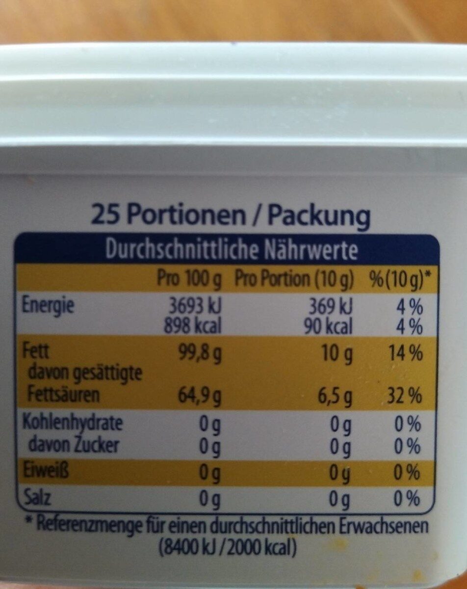 Butterschmalz - Nutrition facts