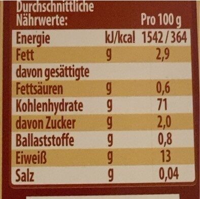 Buchweizenflocken - Nutrition facts - de