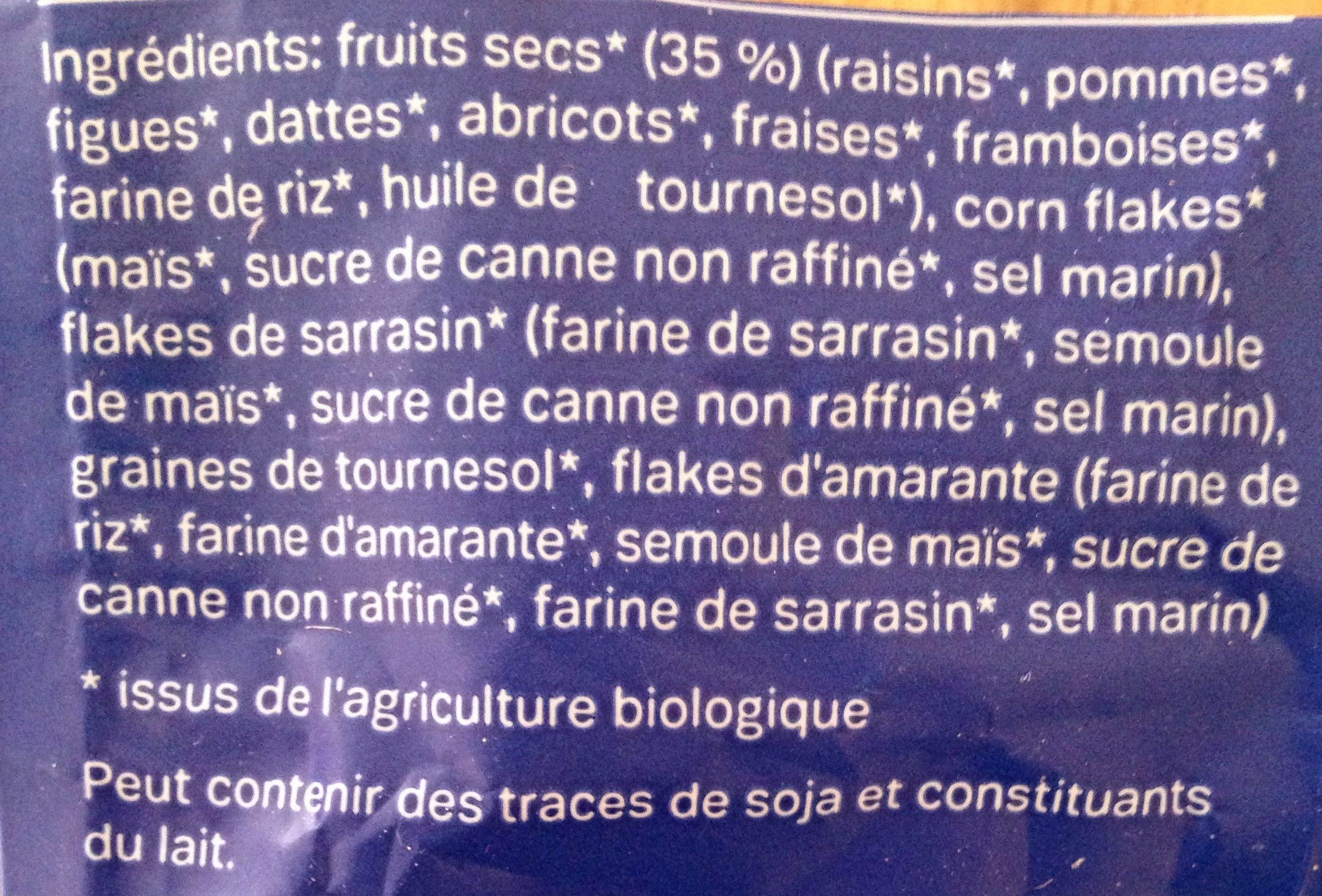 Bio fruchtmüsli - Ingredients - fr
