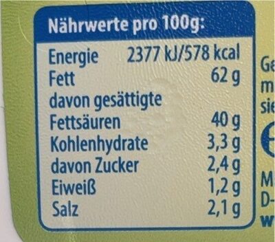 Kräuter Butter - Nutrition facts