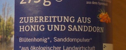 Honig & Sanddorn - Zutaten