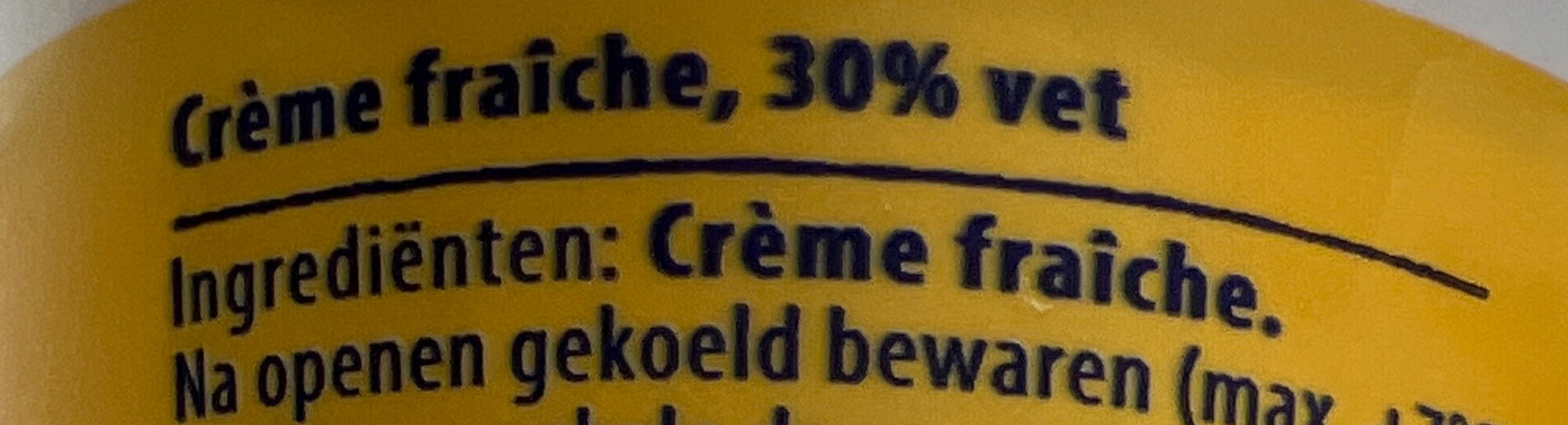 Crème fraiche naturel - Ingrediënten