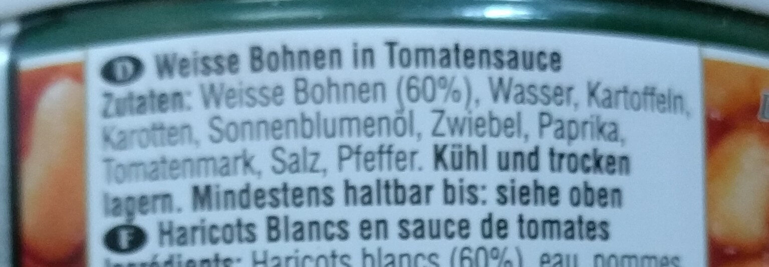 Bohnen - Weisse Bohnen in Tomatensauce - Ingrédients - de