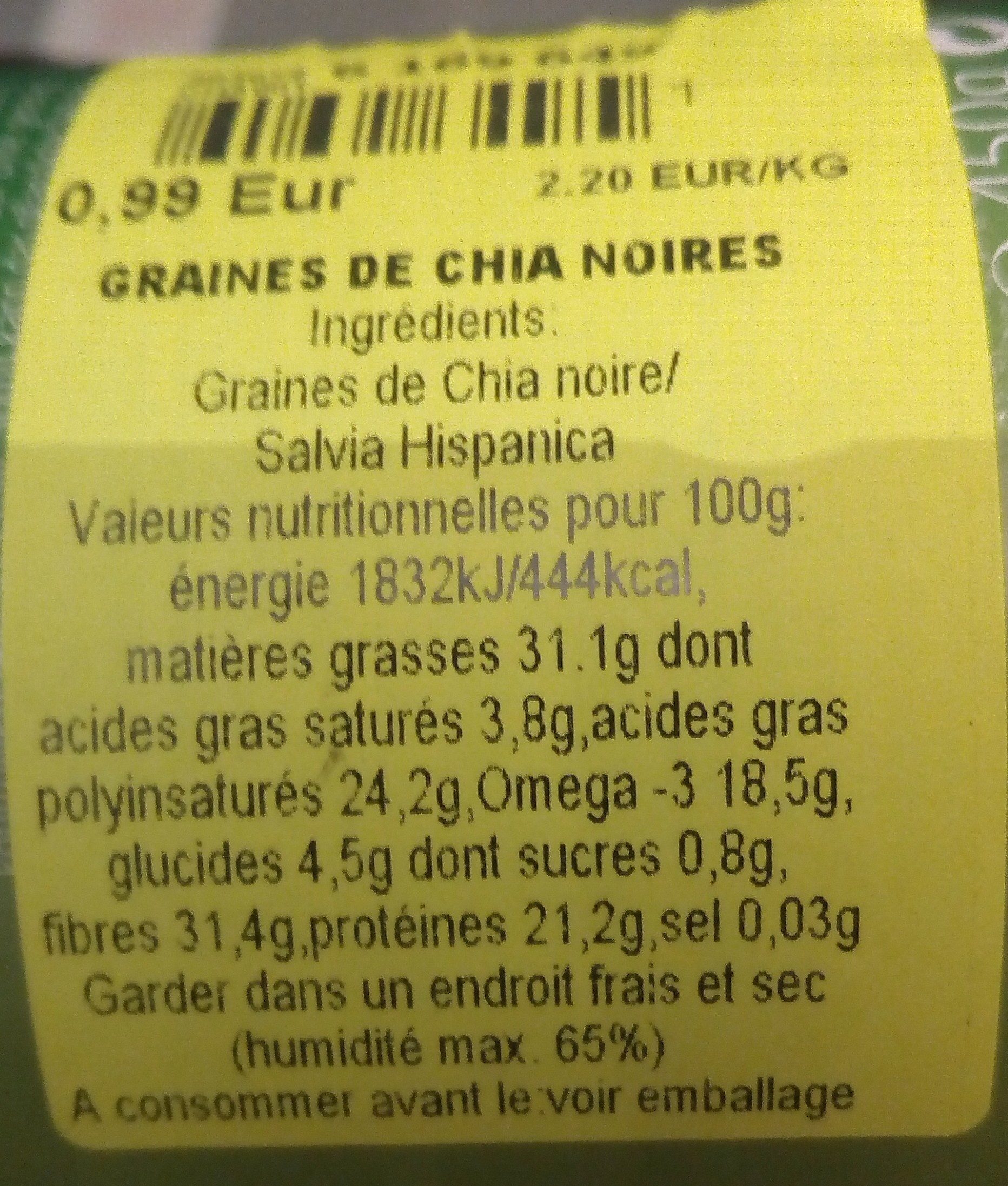 Graines de Chia - Ingredients - fr